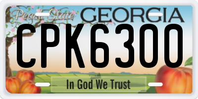 GA license plate CPK6300