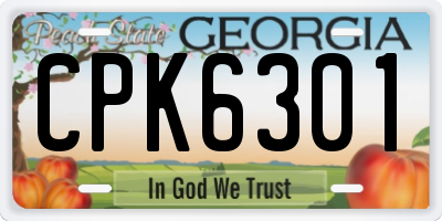 GA license plate CPK6301