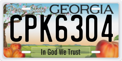 GA license plate CPK6304