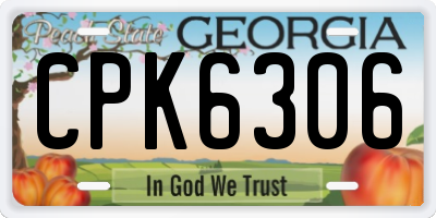 GA license plate CPK6306