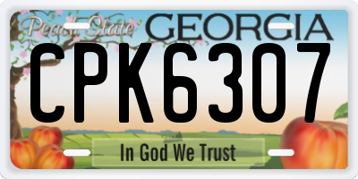 GA license plate CPK6307