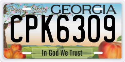 GA license plate CPK6309