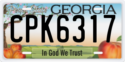 GA license plate CPK6317