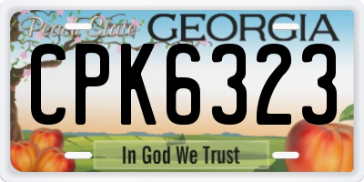 GA license plate CPK6323