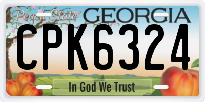 GA license plate CPK6324