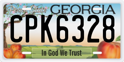 GA license plate CPK6328