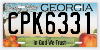 GA license plate CPK6331