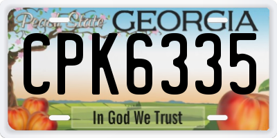 GA license plate CPK6335