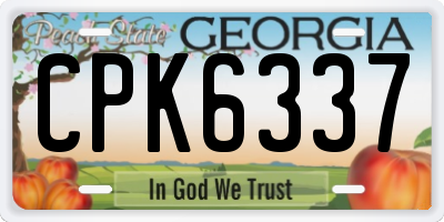 GA license plate CPK6337