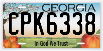 GA license plate CPK6338