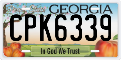 GA license plate CPK6339