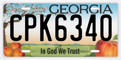 GA license plate CPK6340