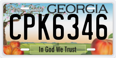 GA license plate CPK6346