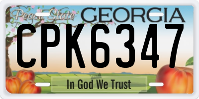 GA license plate CPK6347