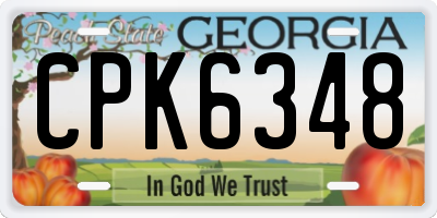 GA license plate CPK6348