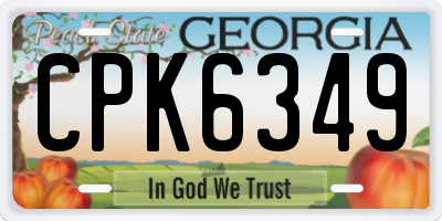 GA license plate CPK6349
