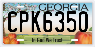 GA license plate CPK6350