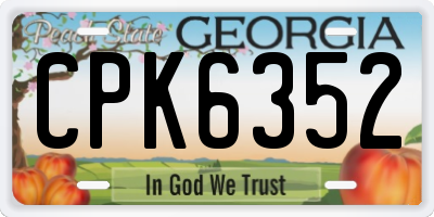 GA license plate CPK6352