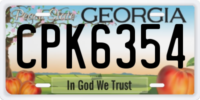 GA license plate CPK6354