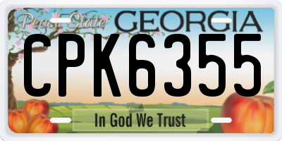 GA license plate CPK6355