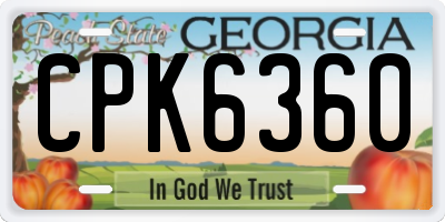 GA license plate CPK6360