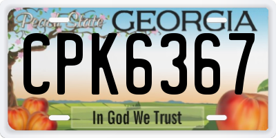 GA license plate CPK6367
