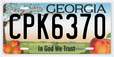 GA license plate CPK6370