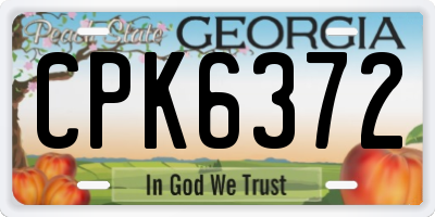 GA license plate CPK6372