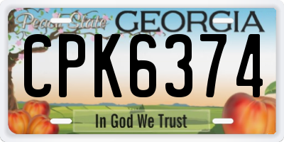 GA license plate CPK6374
