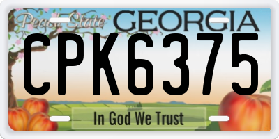GA license plate CPK6375