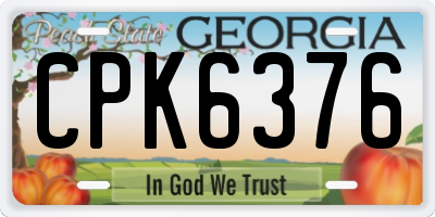 GA license plate CPK6376