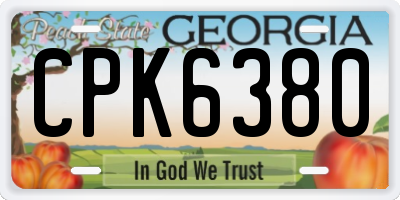 GA license plate CPK6380