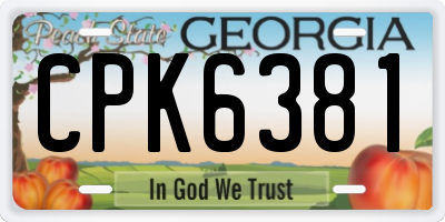 GA license plate CPK6381