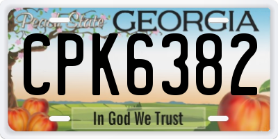 GA license plate CPK6382