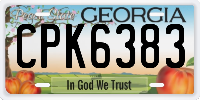 GA license plate CPK6383