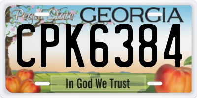 GA license plate CPK6384