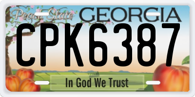 GA license plate CPK6387