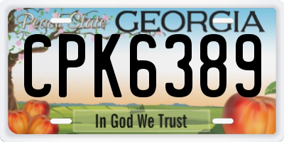 GA license plate CPK6389