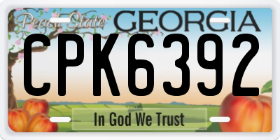 GA license plate CPK6392