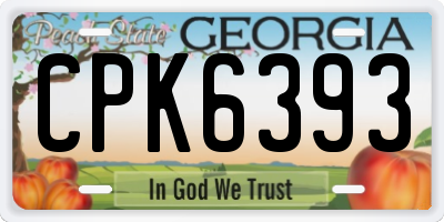 GA license plate CPK6393