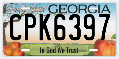 GA license plate CPK6397
