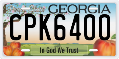 GA license plate CPK6400
