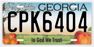GA license plate CPK6404