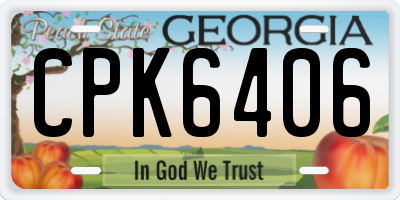 GA license plate CPK6406