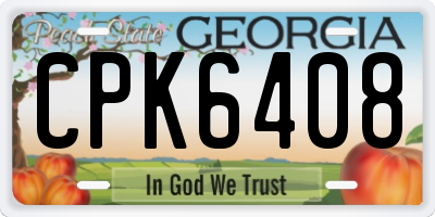 GA license plate CPK6408