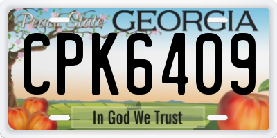 GA license plate CPK6409