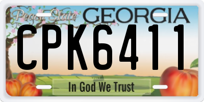 GA license plate CPK6411