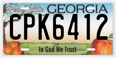 GA license plate CPK6412