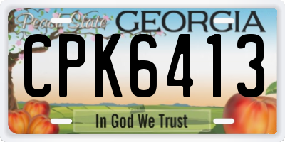 GA license plate CPK6413