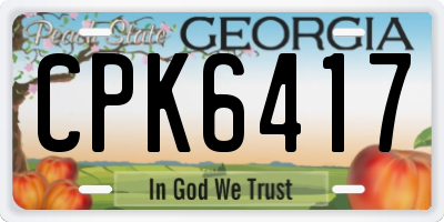 GA license plate CPK6417